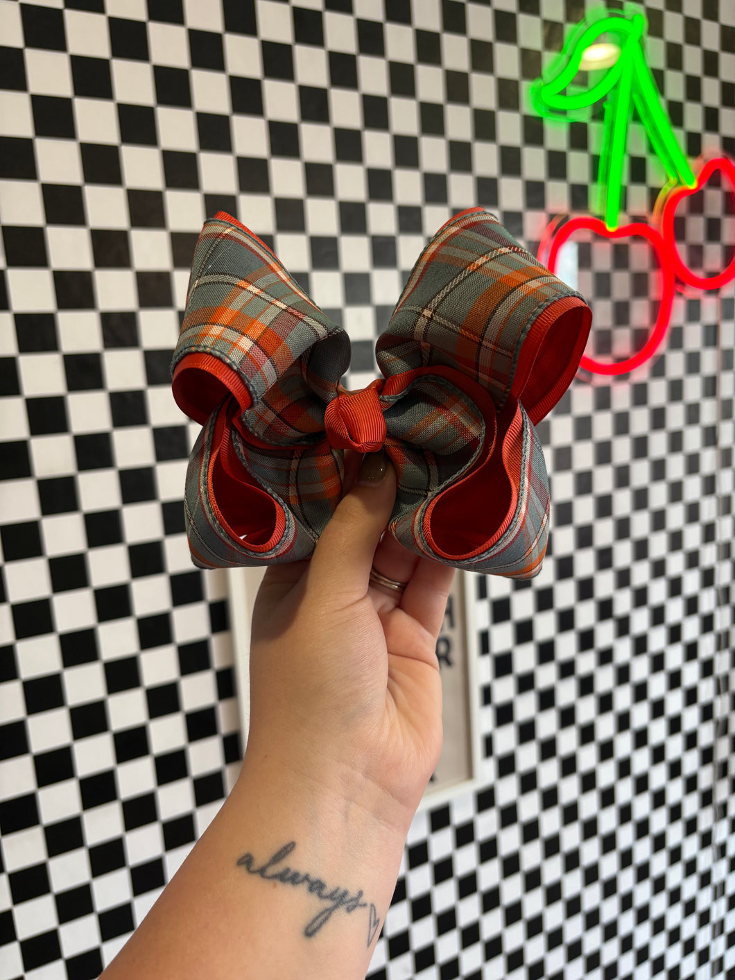 Medium Fall Plaid Bow
