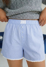 Load image into Gallery viewer, Blue Gingham Shorts w/ Pockets
