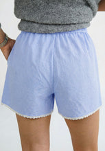 Load image into Gallery viewer, Blue Gingham Shorts w/ Pockets
