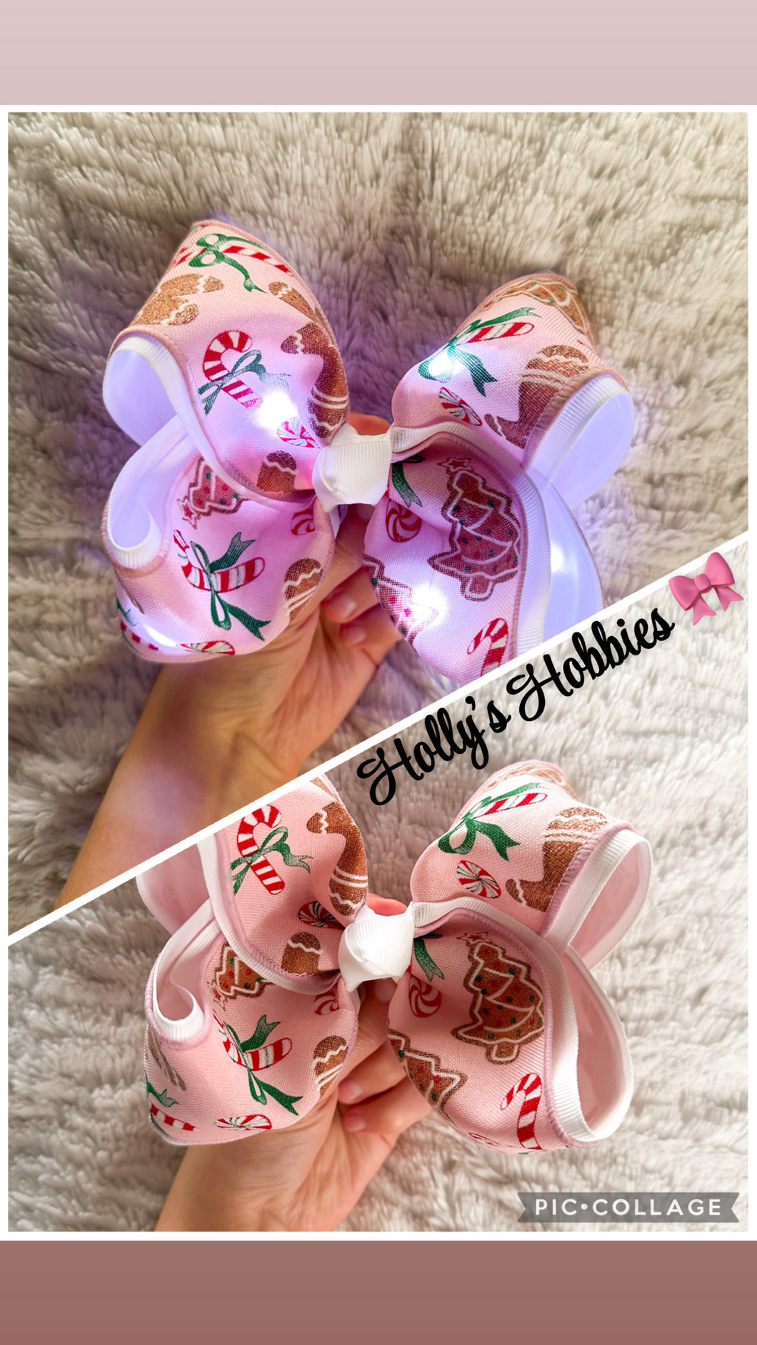 LIGHTED GINGERBREAD BOW