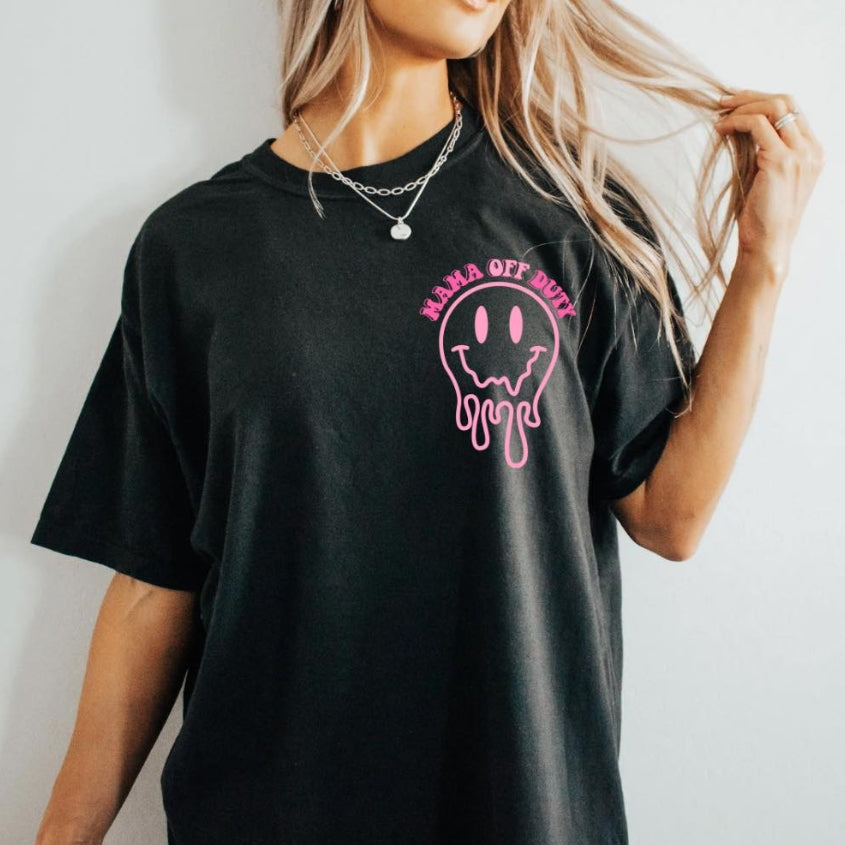 MAMA OFF DUTY PINK POCKET DTF PRINT
