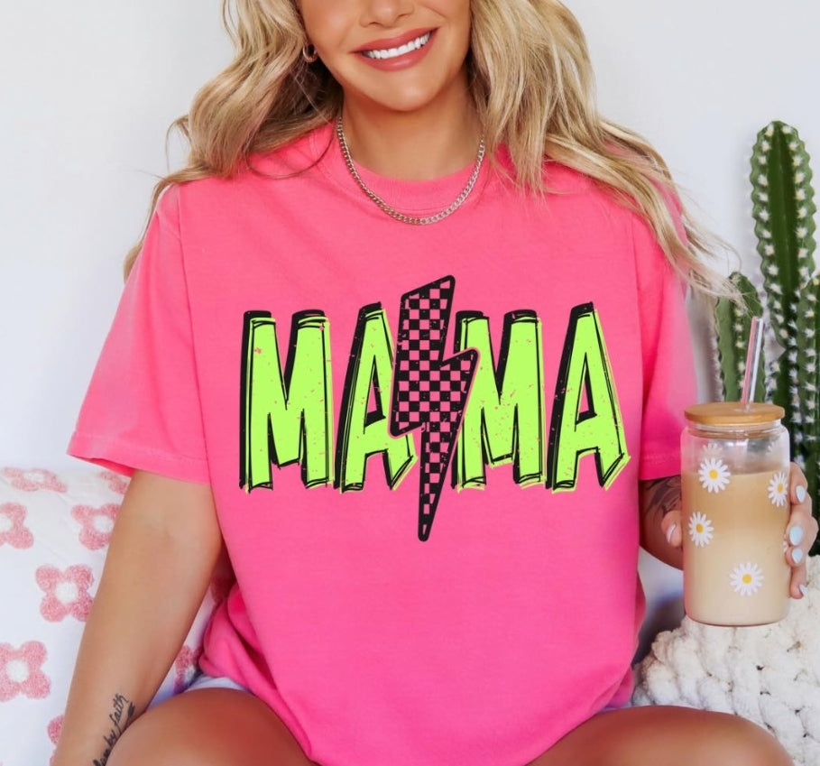 GREEN MAMA CHECKERED BOLT DTF PRINT (Copy)