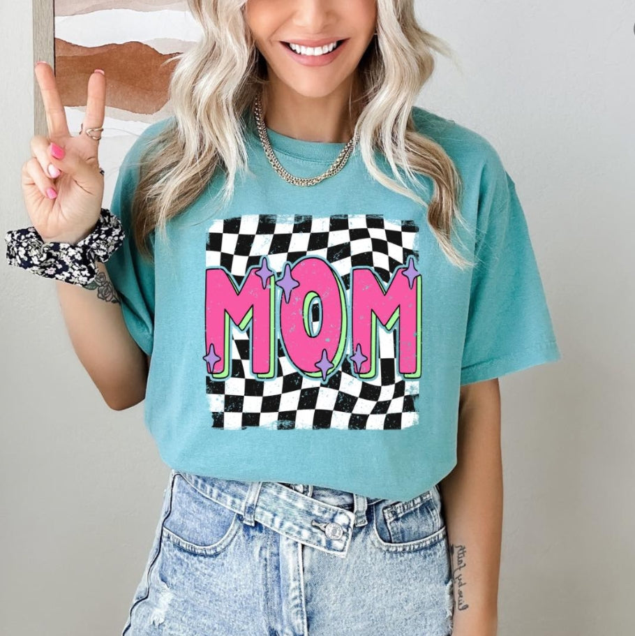 CHECKERED SQUARE PINK MAMA DTF PRINT