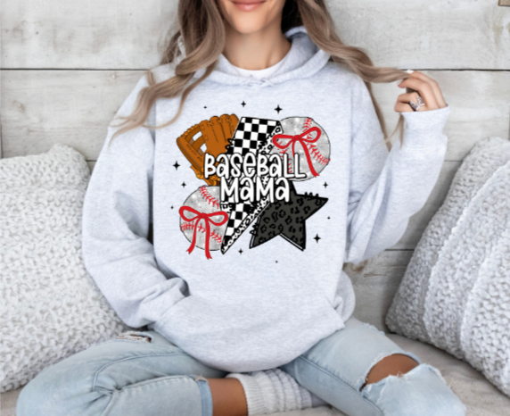 BASEBALL MAMA CHECKERED BOLT COLLAGE DTF PRINT