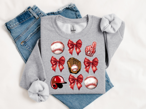 RED BASEBALL COLLAGE DTF PRINT