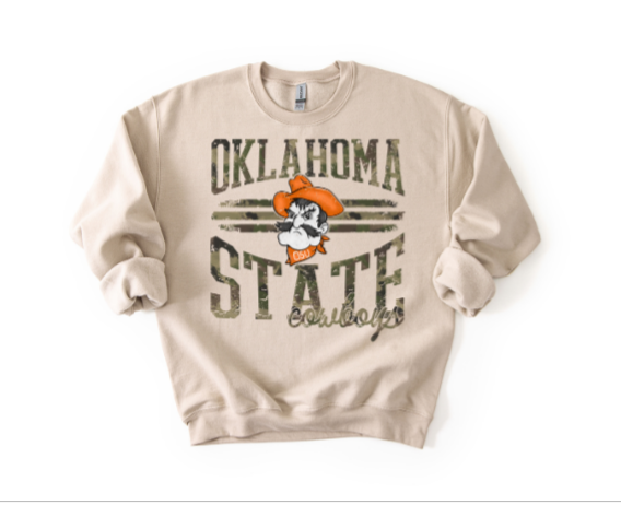 VINTAGE CAMO MASCOT COWBOYS CREWNECK SWEATSHIRT (Copy)