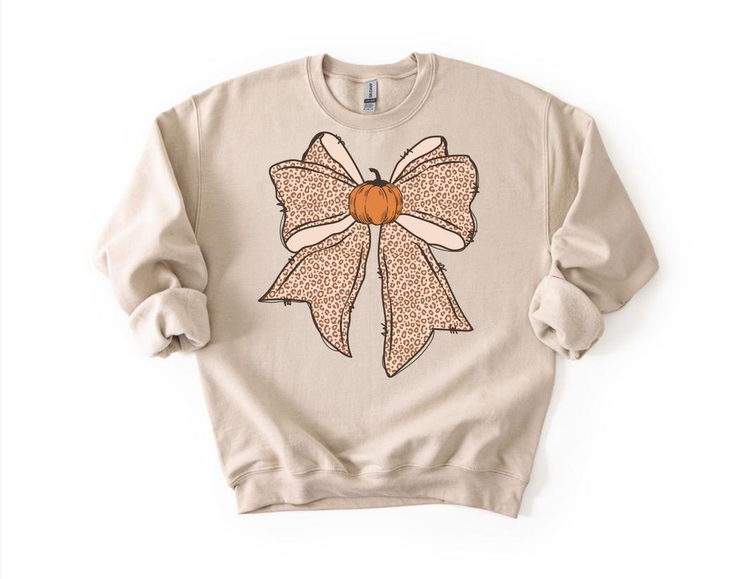 Fall Leopard Bow Crewneck