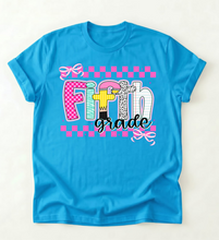 Load image into Gallery viewer, CHECKERED DOODLE BACK TO SCHOOL TEE
