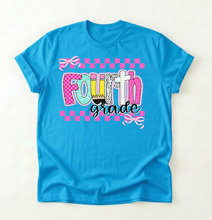 Load image into Gallery viewer, CHECKERED DOODLE BACK TO SCHOOL TEE
