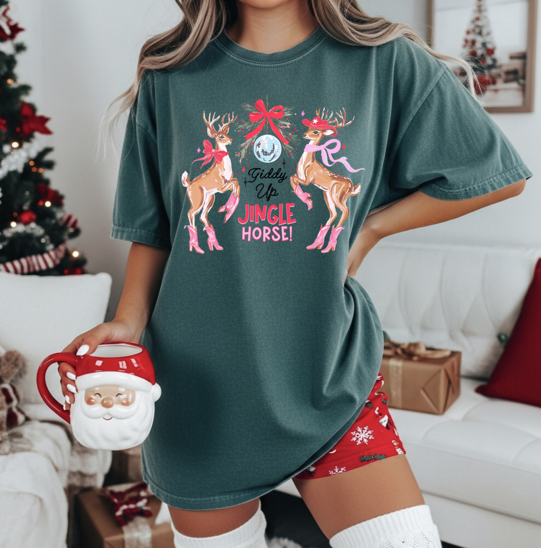 Giddy up jingle horse tee