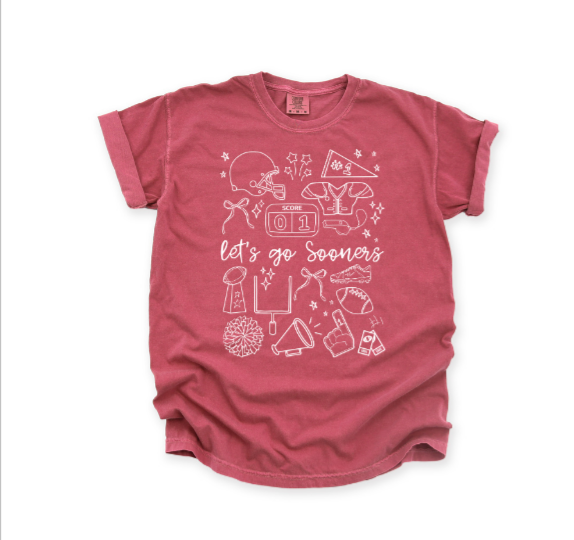 LETS GO SOONERS DOODLE TEE