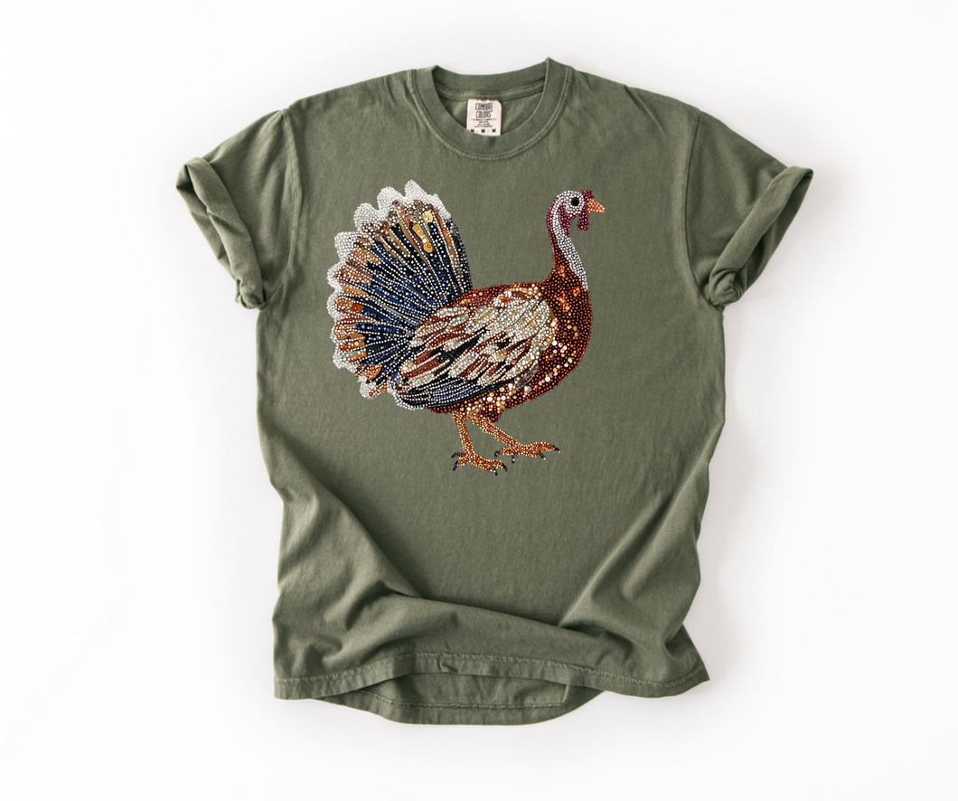 rhinestone turkey tee