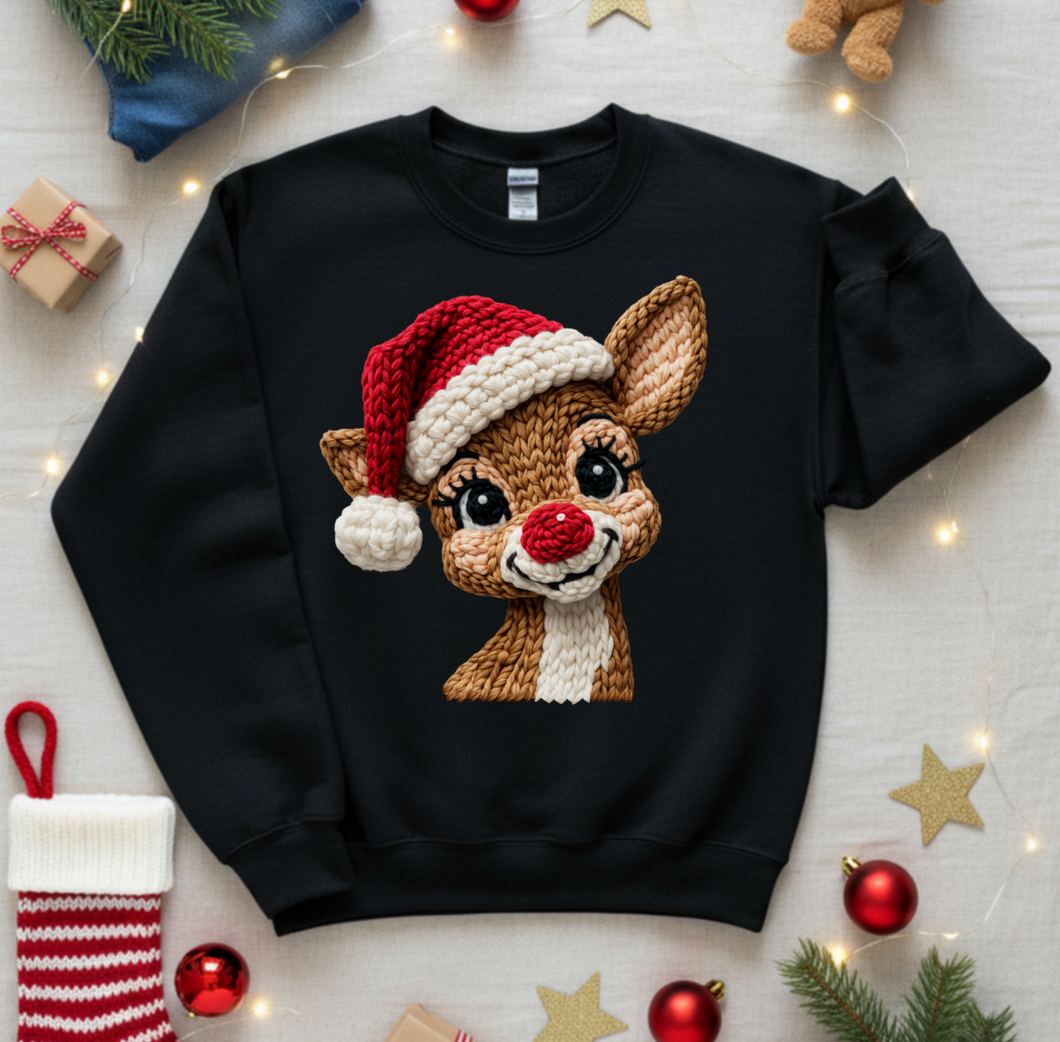 Youth Red Nose Reindeer sweatshirt