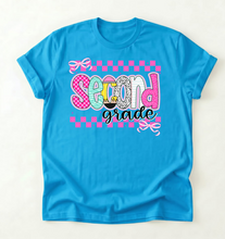 Load image into Gallery viewer, CHECKERED DOODLE BACK TO SCHOOL TEE
