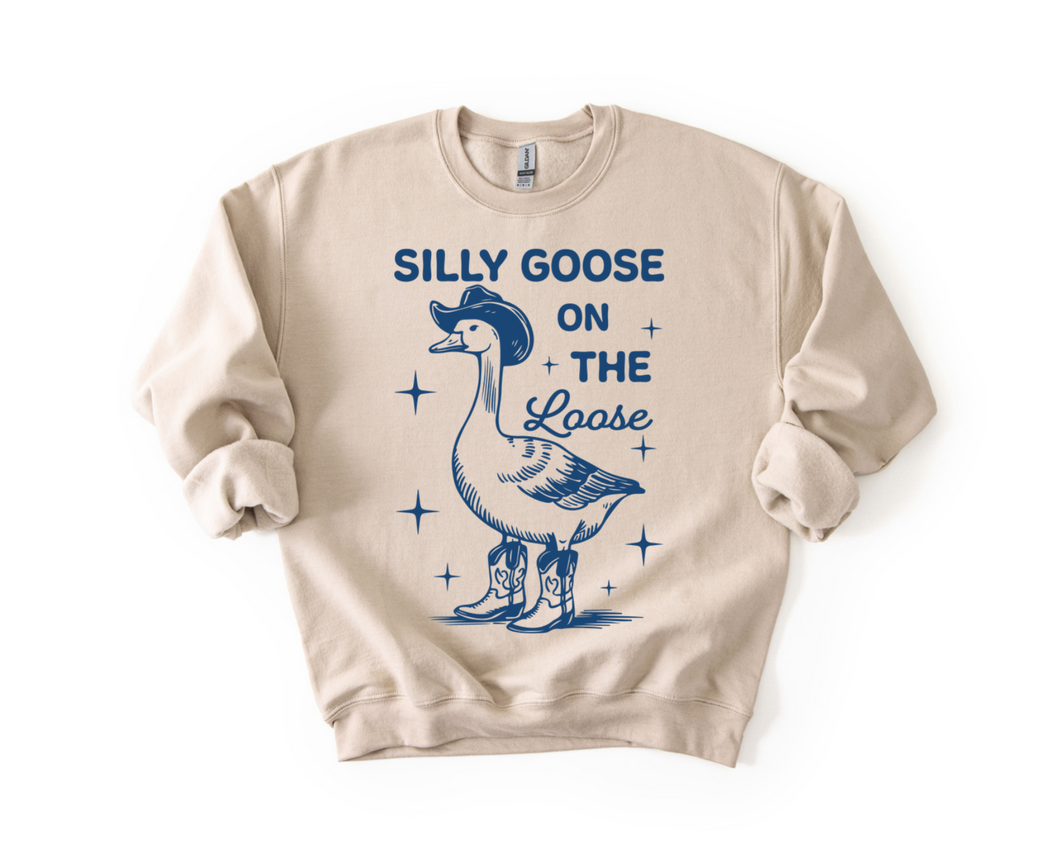 Cowboy silly goose on the loose crewneck