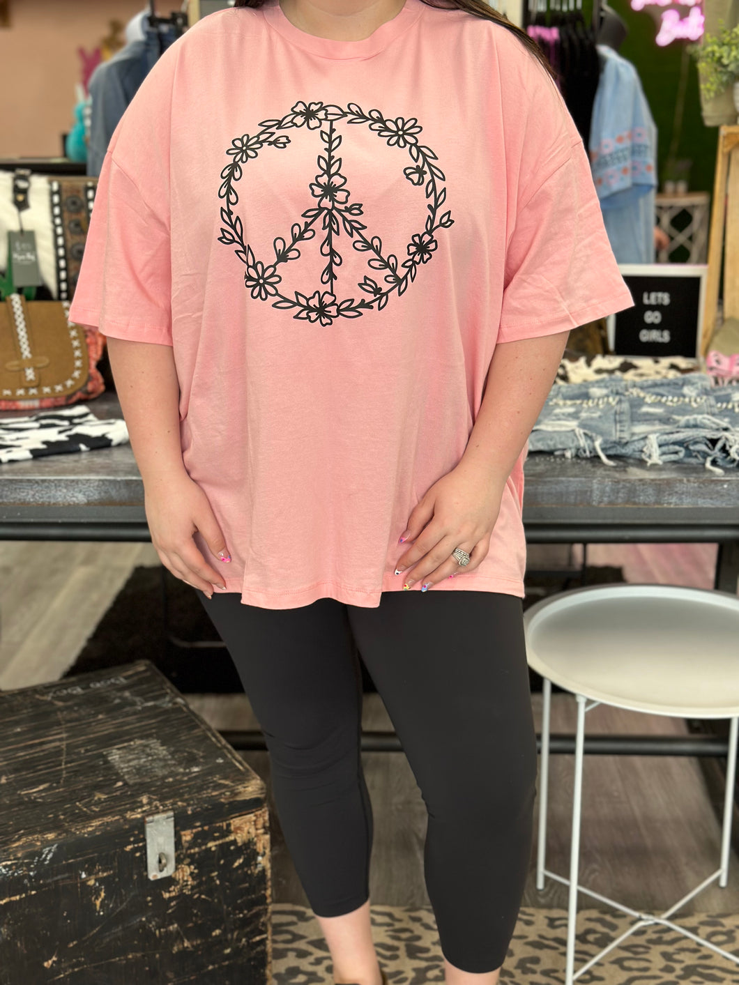 Floral Peace Boyfriend Tee