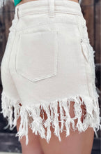 Load image into Gallery viewer, Sequin + Distressed Fringe Shorts
