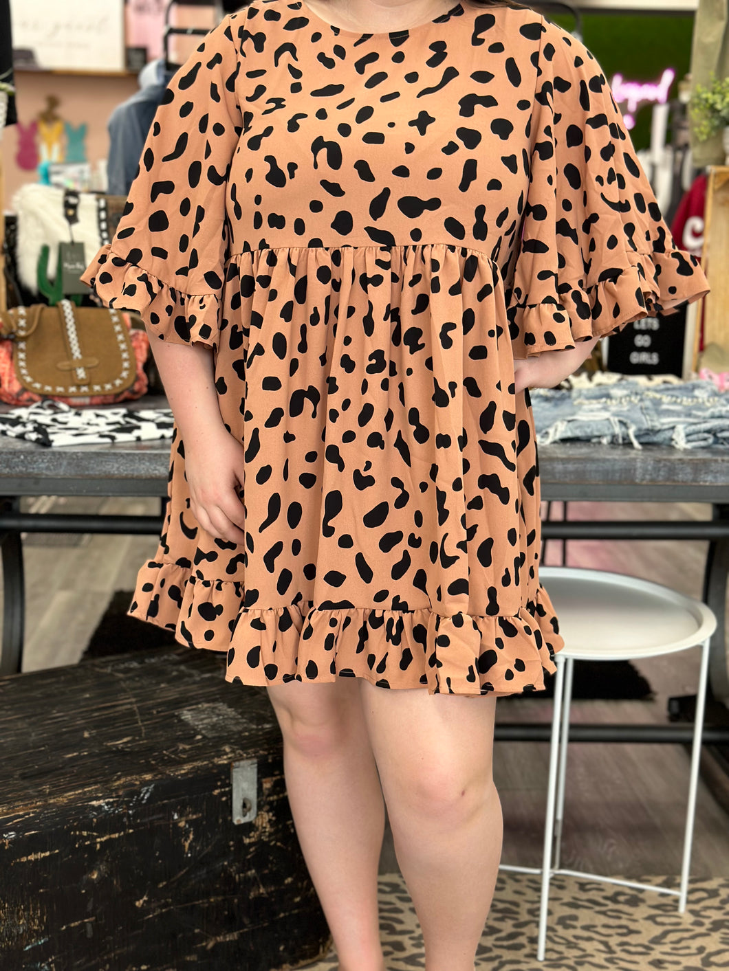 Leopard Babydoll Dress / Plus Size